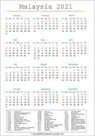 Desain kalender 2021 lengkap ini hasil buatan sendiri dan bukan hasil dari membeli. Malaysia Calendar 2021 With Holidays Free Printable Template Printable The Calendar