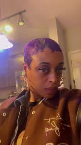 Purple HEAD JAWN #shorthair #BIGCHOP #fypシ #VIRAL #STONY #purplehair