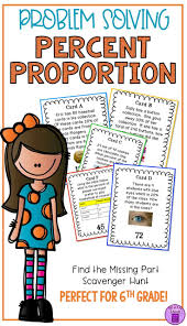 Percent Proportion Find Missing Part Whole Or Percent Scavenger Hunt Google Interactive Math Journals 5th Grade Activities Sixth Grade Math
