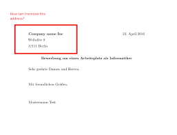 How can a cover letter help you with an interview?. Remove The Address In The Cover Letter In The Moderncv Tex Latex Stack Exchange
