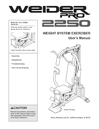 weider pro 2250 system 15930 users manual manualzz com