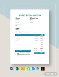 Security Services Quotation Template Pdf Word Doc Excel Apple Mac Pages Google Docs Google Sheets Apple Mac Numbers Quotations Security Quotes Service Quotes