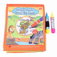 طفل المياه الرسم الكتب مع 2 السحر المياه قلم رسم التلوين الحيوان الكتب للأطفال خربش حصيرة التعليمية لعب للتعلم 2019 ألعاب الرسم Aliexpress