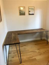 Homemade Corner Scaffolding Board Desk With Hairpin Legs Diy Corner Desk Home Decor Decor