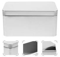 Tin Box Metal Storage Tins Tea Container Rectangular Empty ...
