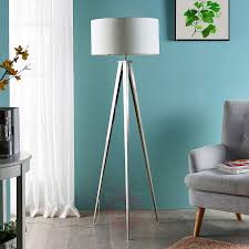 Stehlampe Benik Im Dreibeinlook Weiss Nickel Kaufen Lampenwelt De