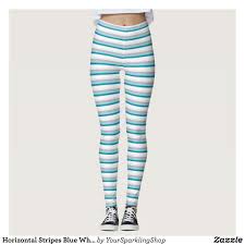 Black And White Striped Tights Horizontal Horizontal Stripes Blue White Gray Striped Pattern Leggings Zazzle Com Leggings Pattern Blue Stripes Stripes Pattern