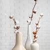 Szsrcywd 3 pcs cotton stem,10 bolls artificial cotton flowers,21 inches cotton stems for home wedding decor,bouquet,farmhouse decoration. 1