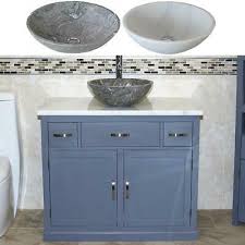 Coupled with a magnificent sink a bathroom vanity is one of the key parts of the entire bathroom. Bathroom Vanity Unit Grey Painted Wash Stand White Marble Top Stone Basin Ebay