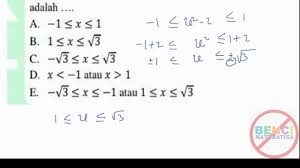 5 35.un 2004nilai x yang memenuhi 3 cos x + sin x = 2 , untuk 0 x 2 adalah … 32 pages. Contoh Soal Nilai X Yang Memengaruhi Pertidaksamaan Masnurul