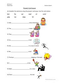 Present Continuous Writing Skills 2nd Grade Worksheets Continuity