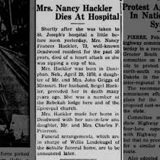 Obituary for Nancy Frances Hackler (Aged 73)