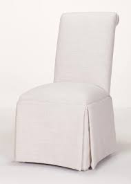 Scroll Back Parson Chair With Kick Pleat Skirt Quick Ship Dining Chair Makeover Upholstered Accent Chairs Slipcovers For Chairs