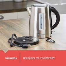 Concealed element kettle for ease of use & better hygiene 360° cordless convenience stainless. 1 7l Stainless Steel Electric Kettle Black Decker