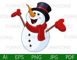 Christmas Clipart Snowman Vector Illustration Ai Eps Png Pdf Etsy Christmas Tags Printable Christmas Clipart Christmas Tag