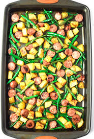 Place pasta in pan, pour meat sauce over pasta. Sheet Pan Sausage And Potatoes Paleo Whole30 Tastythin
