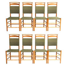 Collection by ian ingersoll cabinetmakers. Lot Ian Ingersoll West Cornwall Ct Set Of Eight Shaker Form Dining Chairs With Shawl Rails All With Green And Cream Tape Seats And B