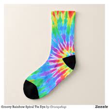 Groovy Rainbow Spiral Tie Dye Socks Zazzle Com Tie Dye Socks Spiral Tie Dye Tie Dye Tips