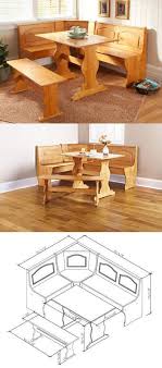 Kitchen Nook Solid Wood Corner Dining Breakfast Set Table Bench Chair Booth Pine Wood Bedroom Decor Solid Wood Benches Wood Bench