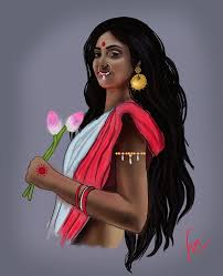 Brown Woman Art By Jagriti Mishra Bengali Art Indian Paintings Indian Folk Art