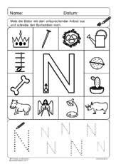 Abc Anlaute Und Buchstaben N Pdf Buchstaben Lernen Buchstaben Puzzle Buchstaben Spiele