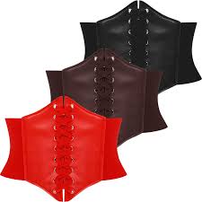 Maybe you would like to learn more about one of these? 3 Pieces Lace Up Women Corset Belts Elastic Wide Band Retro Tied Waspie Waist Belt Black Brown Red Amazon Co Uk Clothing