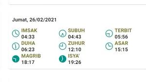 Dengan catatan sudah memasuki waktu sholat dhuha. Jadwal Sholat Dan Buka Puasa Tangerang 26 Februari 2021 Suara Banten