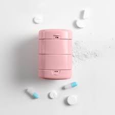 Pill Box with Crusher and Splitter - Pink | Medication Management | VAT  Relief Available
