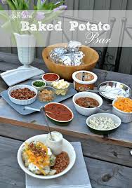 Why Not Set Up A Self Serve Baked Potato Bar At Your Next Bbq Baked Potato Bar Potato Bar Party Food Bars