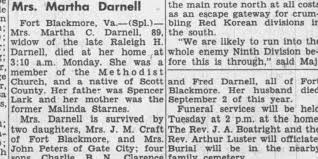 Obituary for Martha C Darnell