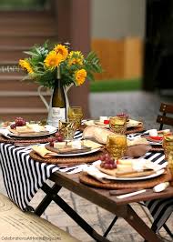Serving at a dinner party isn't exactly as easy as pie. Welcome Fall With A Dinner Party Alfresco Tablescape Celebrations At Home