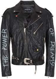 Balenciaga The Power Of Dreams Leather Jacket Farfetch Designer Jackets For Men Leather Jacket Men Leather Jacket