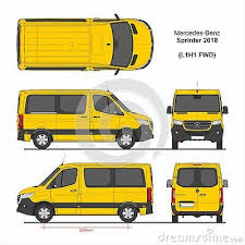 Mercedes Benz Sprinter Passenger Van L1h1 Fwd 2018 Detailed Template For Car Branding And Advertising Scale 1 To 10 Renault Master Van Sprinter Passenger Van