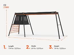 Amazon.com: VULY 360 Pro Max C2-2 Bay Backyard Metal Swing Set with Spin &  Seat Swing Outdoor Playground for Kids and Adults