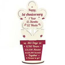 The symbols associated with every anniversary year grow more durable as the years together collect. 1st Wedding Anniversary Gift For Husband Wife Gift For Him Her