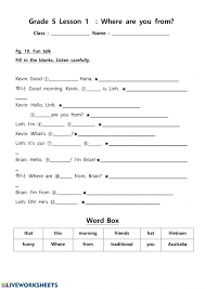 This short worksheet is a perfect idea to teach your grade 4/5 stusents something more on the international children's day. 5th Grade Worksheet Worksheet