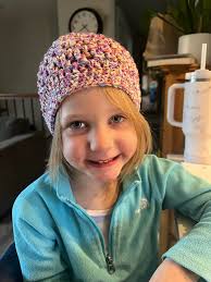 Crocheted Hat for 2-year-old Daughter using Half Double Crochets