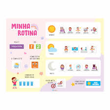 Quadro Minha Rotina Diária Educativo Infantil Feito em Manta Magnética para  fixação na geladeira | Shopee Brasil