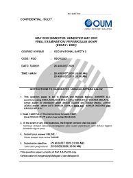 Anda akan belajar pemahaman bahasa melayu, tatabahasa, simpulan bahasa, peribahasa dan sebagainya dalam latihan yang diberi. Exam Paper Occupational 2 Futurology Occupational Safety And Health
