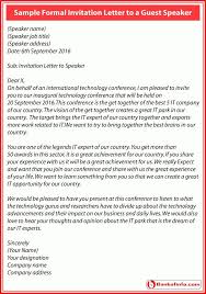 Formal Invitation Letter Guest Speaker Letters Free Guest Speakers Formal Invitation Business Invitation