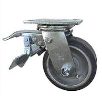 5" Total Lock Swivel Caster - Rubber on Aluminum Wheel 500 lbs Cap.