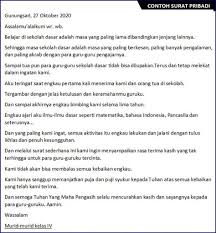22 Contoh Surat Pribadi Singkat Untuk Sahabat Guru Ortu Surat Guru Sekolah Dasar