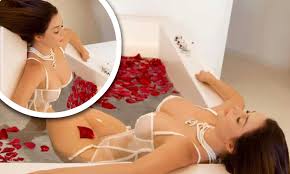 Demi Rose flaunts her ample assets in sheer white lingerie as she soaks in  a bath of rose petals | Daily Mail Online