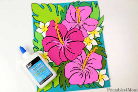 34 free tropical flower coloring pictures of hibiscus, birds of paradise, lotus; Tropical Flower Crafts And Coloring Pages Printables 4 Mom