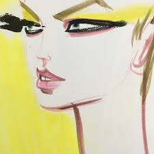 Happy Birthday Karliekloss She Is Such A Character Fun Girl A 5 Min Sketch At The Goldobsession Party Of Pfw Lorealhair Lo Art Fashion Art Cool Drawings