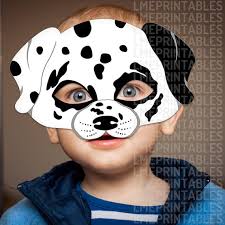 Dalmatian Dog Mask Printable Animal Childrens Halloween Masks Etsy Dog Mask Dalmatian Dogs Mask