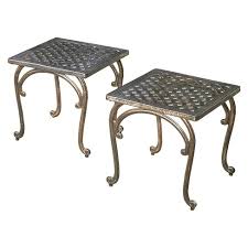 11210348cb set of 2 end table caution : Mckinley Set Of 2 Cast Aluminum Patio End Tables Copper Christopher Knight Home Target