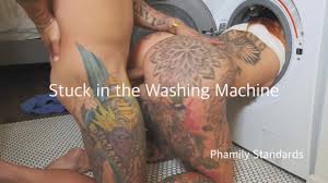 Wife Stuck In Washing Machine get Filled With Cum!