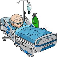 Old Man In Hospital Bed Cartoon Clipart Vector Friendlystock Hospital Cartoon Cartoon Clip Art Medical Clip Art