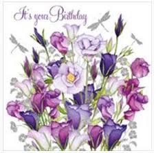 Vector wedding elegant invitation cards with purple and living coral peonies on white background with save the date and thank you inscriptions. Female Birthday Card Purple Flowers Highworth Emporium